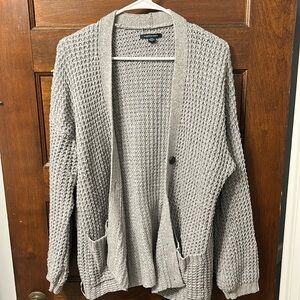 American Eagle Grey Button-Up Cardigan